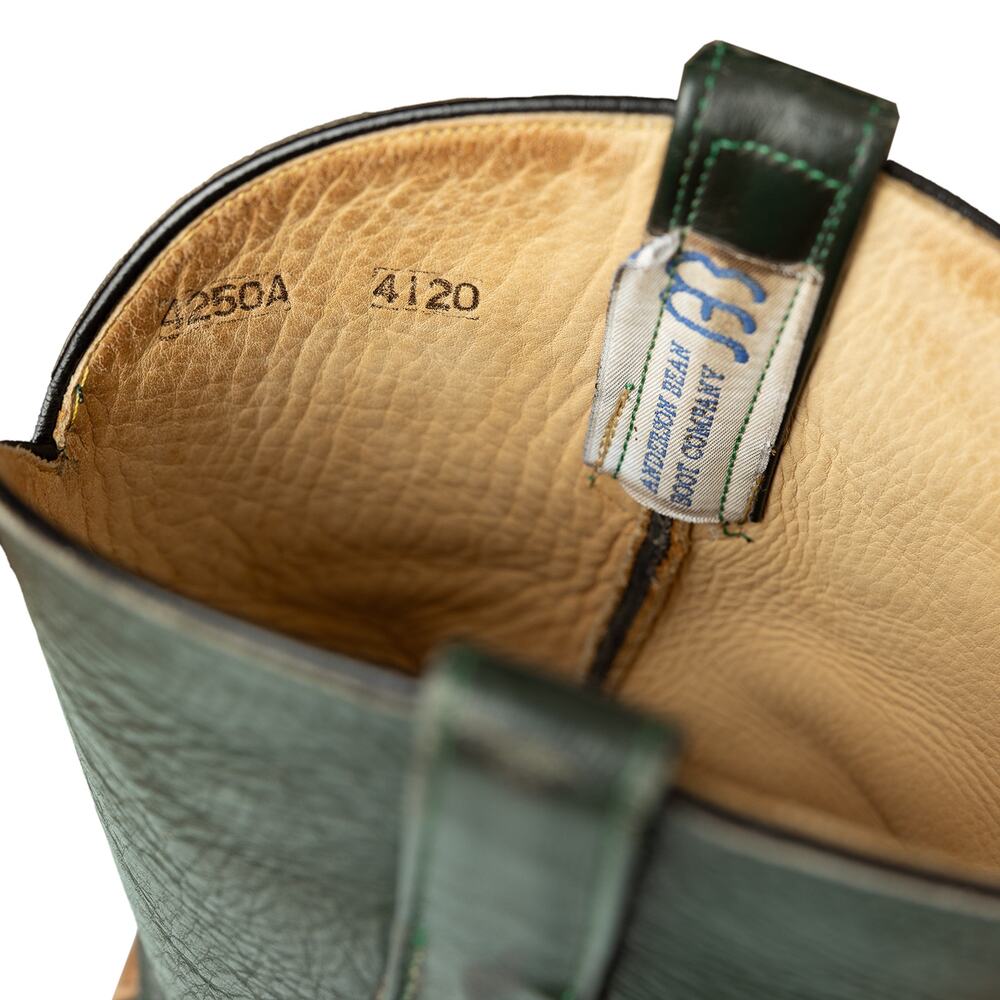 Vintage Anderson Bean Boot Co Evergreen &Tan Yellow Brown Western Utility Boots - Picture 7 of 12